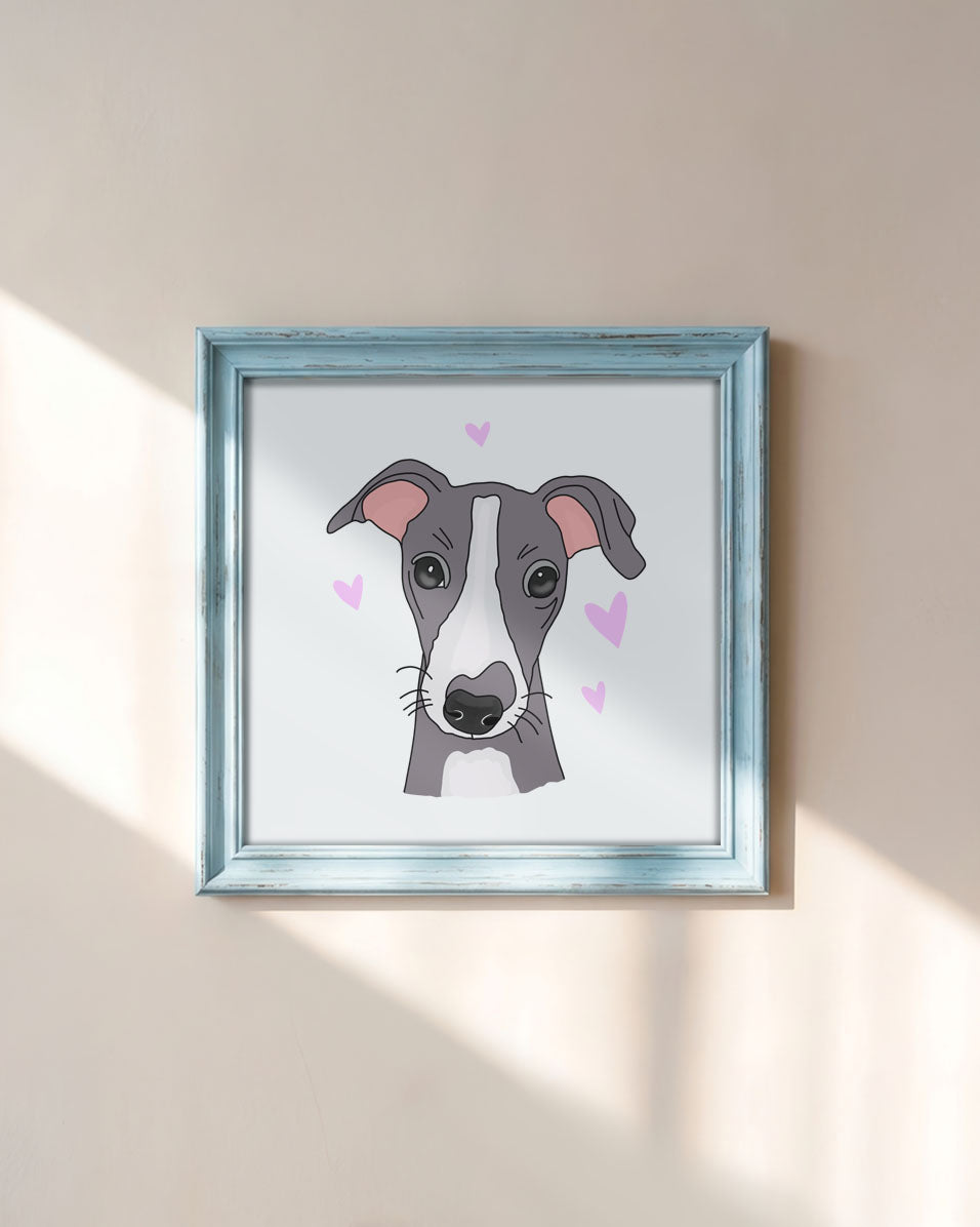 Italian Greyhound Art Print – 6x6 Wall Art
