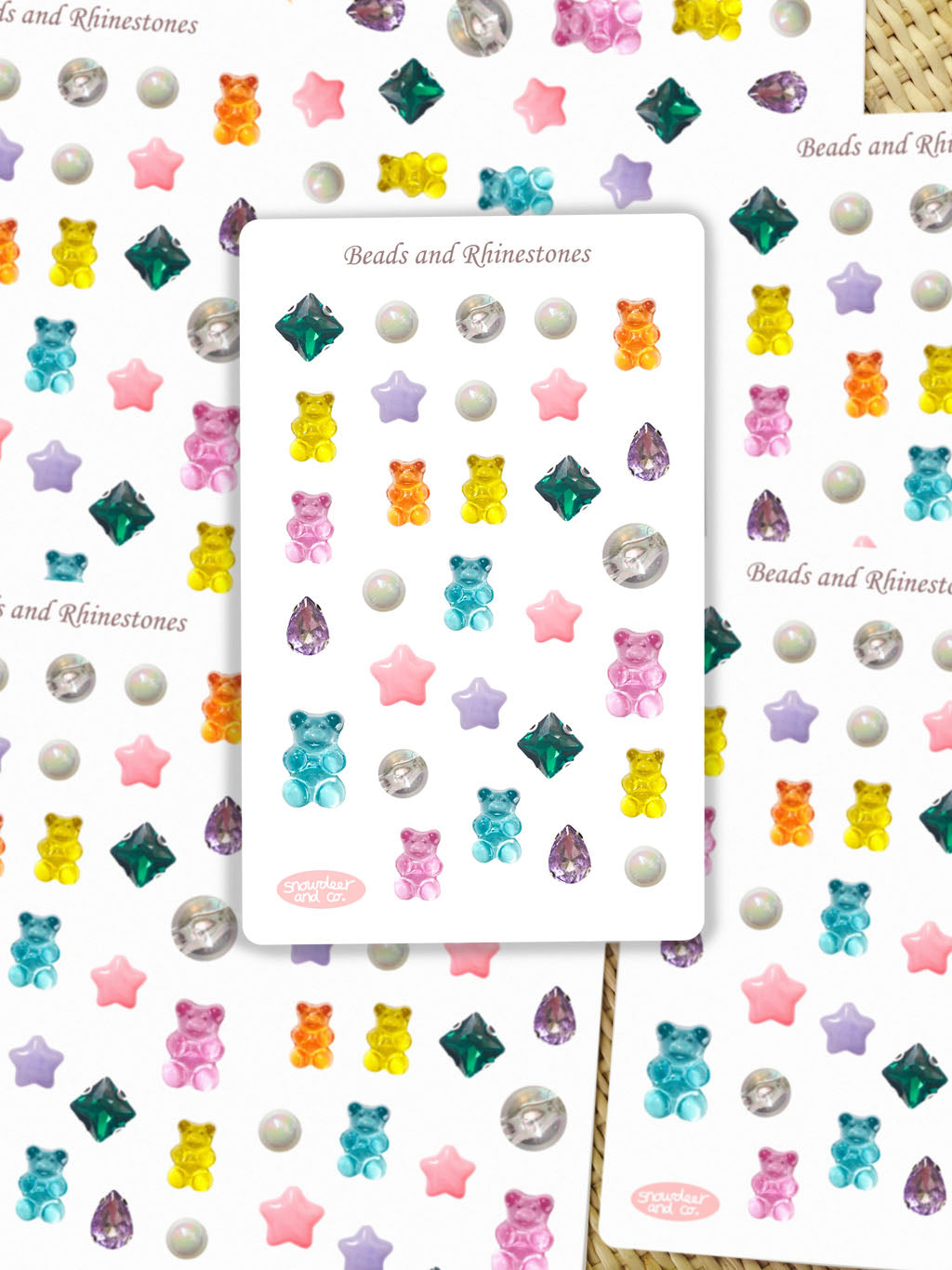 Beads and Rhinestones Sticker Sheet