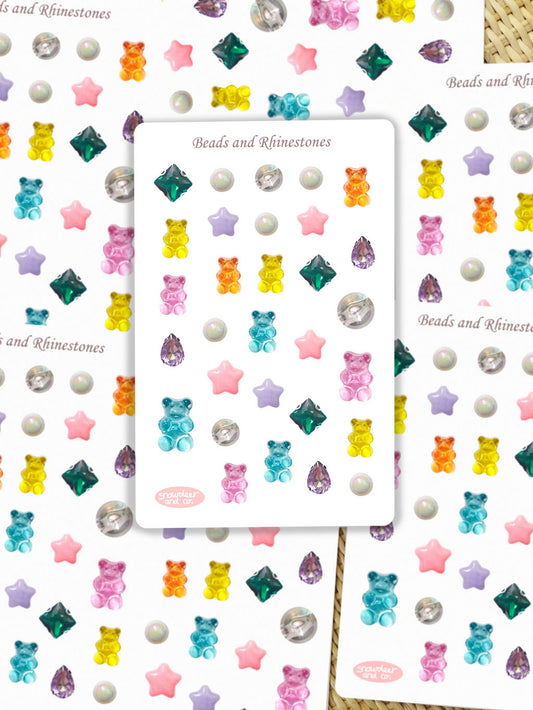 Beads and Rhinestones Sticker Sheet