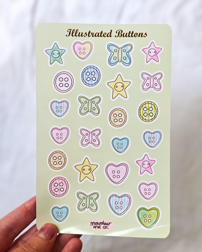 Buttons Sticker Sheet
