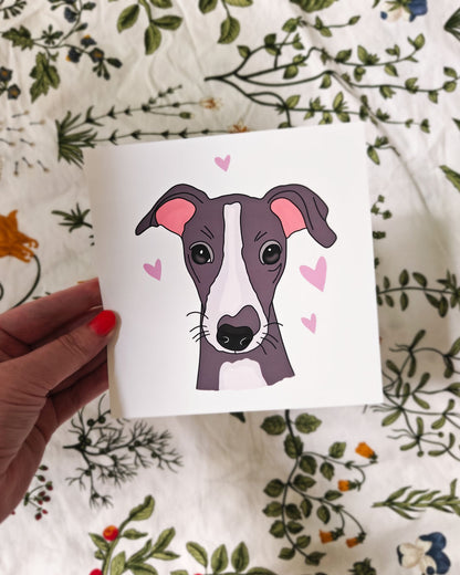Italian Greyhound Art Print – 6x6 Wall Art