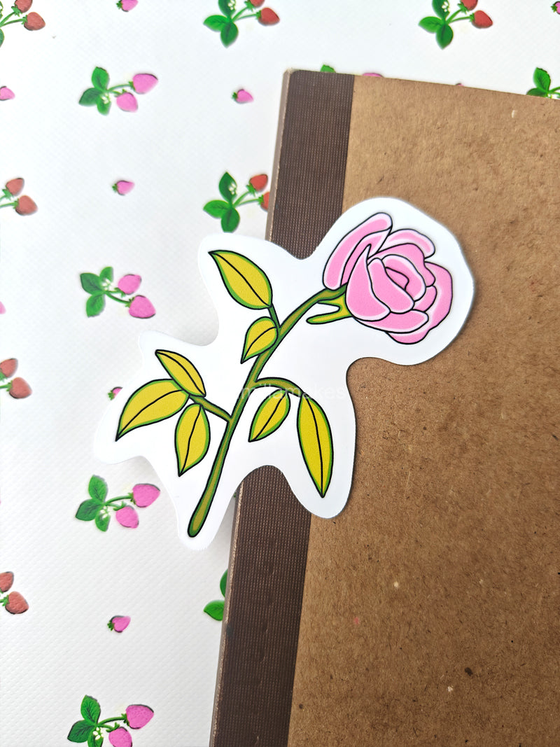 Pink Rose Vinyl Sticker